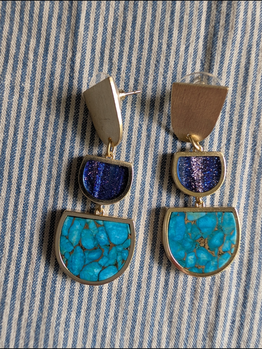 Kendra Scott Blue Turquoise 'Luna' Drop Earrings - Picture 2 of 4